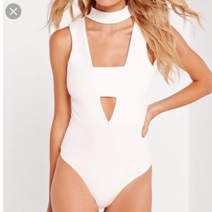 Missguided white cut out bodysuit